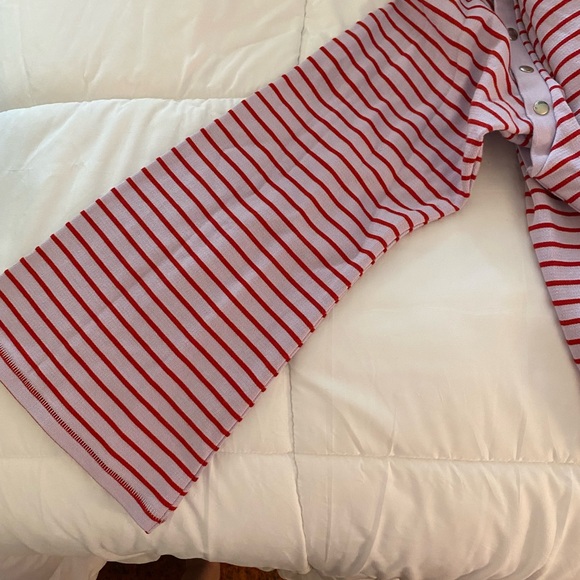 Anthropologie Maeve Lavender and Red Striped Top - Picture 7 of 12